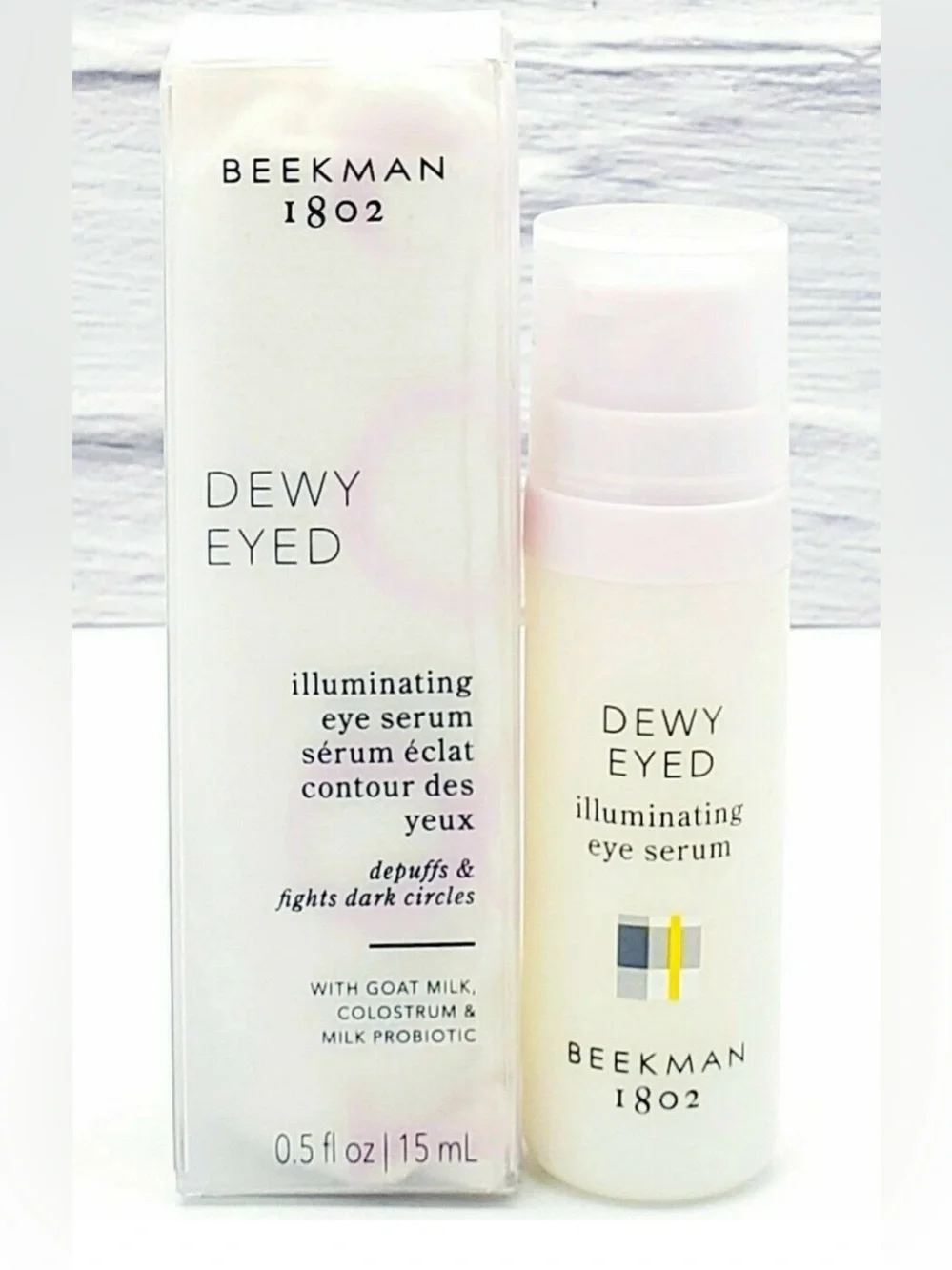 BEEKMAN 1802 Dewy Eyed Illuminating & Depuffing Eye Serum FULL SIZE .5 oz. RP$44